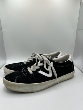 Vans Sport Low Black Suede Sneakers Pop Cush Vintage Vibe Retro Heritage V